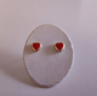 kinderoorringen 18kt Hart Rode Email