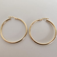 Gouden creolen 18 kt 30 mm R428703 juwelier Vanhoutteghem