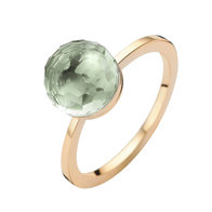 ring Moondrops roze goud 18kt M019 Prasioliet. Maat 55