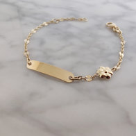 Baby naamplaat goud IDE002Bloem