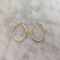 Gouden Creolen Ovaal geel goud - 20 mm