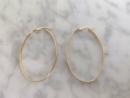 Gouden creolen 18 kt Ovaal groot OTE-E81245  Vanhoutteghem