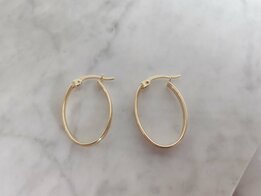 Gouden creolen 18 kt Ovaal OTE-E77004 Vanhoutteghem