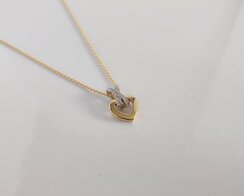 Gouden hanger hart met diamant 6241