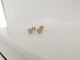 Oorbellen zircoon goud14kt 4 mm