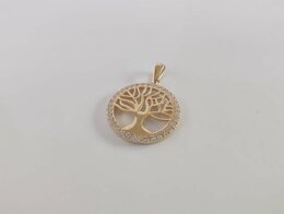 Gouden hanger Levensboom Zircoon