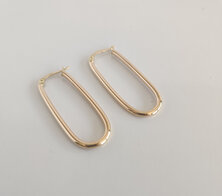 Gouden creolen ovaal 18 kt 30 mm U089156 Vanhoutteghem