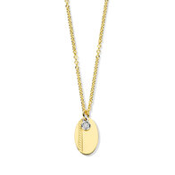 Ketting 18 kt plaatje en diamant
