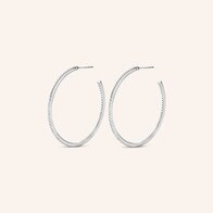 Oorbellen Ever white plated M2154