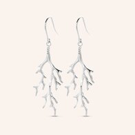 Oorbellen Twiggy white plated M2329