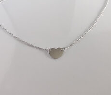 Halsketting zilver met hartje B571