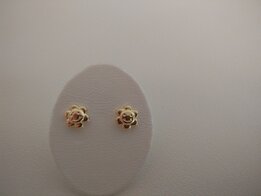 kinderoorbellen goud bloem smiley