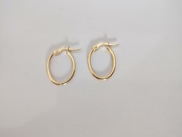 Gouden creolen ovaal 18 kt 15 mm U166331