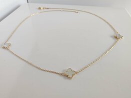 Halsketting Goud Flower U166339