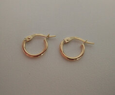 Gouden creolen 18 kt klein geel - 7mm