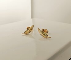 Gouden Oorbellen blad W325494