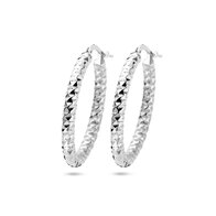 creolen zilver gediamanteerd ovaal 1337470