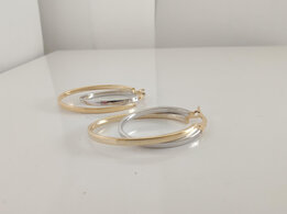 Gouden creolen bicolor x148720