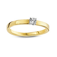Solitair wit en geel  goud 18 kt/br GR2913