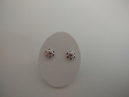 kinderoorringen 18kt W/bloem smiley 5843