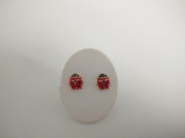 Gouden kinderoorringen lieveheersbeestje