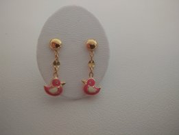 kinderoorringen 18kt slinger eend 5249