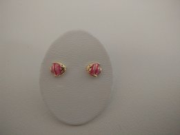 kinderoorringen 18kt visjes roze