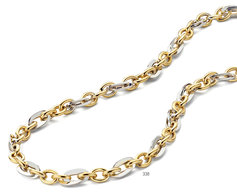 Halsketting wit en geel goud CO0946B45