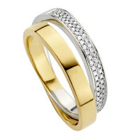 Ring in wit en geel goud Moondrops MD002R19R. Maat 54