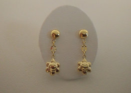 Gouden kinderoorringen slinger smiley