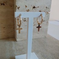 Gouden creolen klein met charm 60141