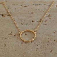 Ketting in geel goud met kleine cirkel 60739